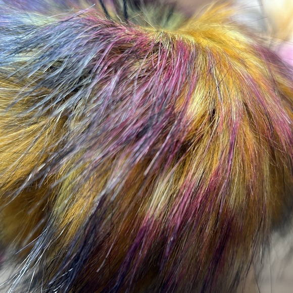 Fox Fur Pom Pom-3 colors 5”x5” extra large gorgeous poms for HANDBAG CHARMS - Picture 6 of 15